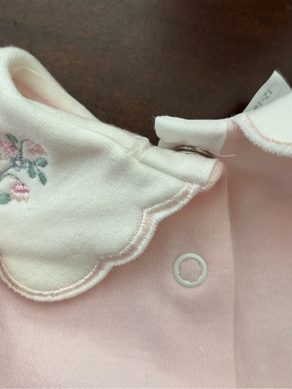 New Dior Baby girls Pink Embroidered Collar Romper onesie 3-6 cotton vintage - Picture 5 of 6
